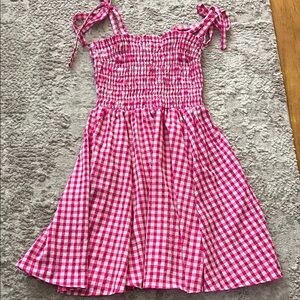 Angie Pink Gingham Tie-Shoulder Sundress